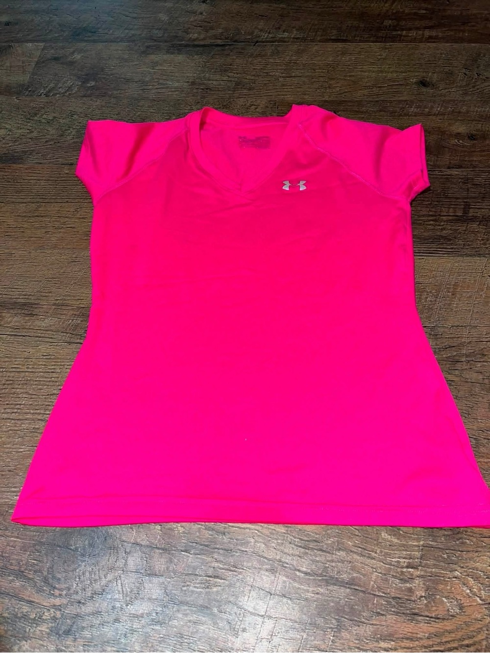 Under Armour Women’s Bright Hot Pink V-Neck Athletic Tee